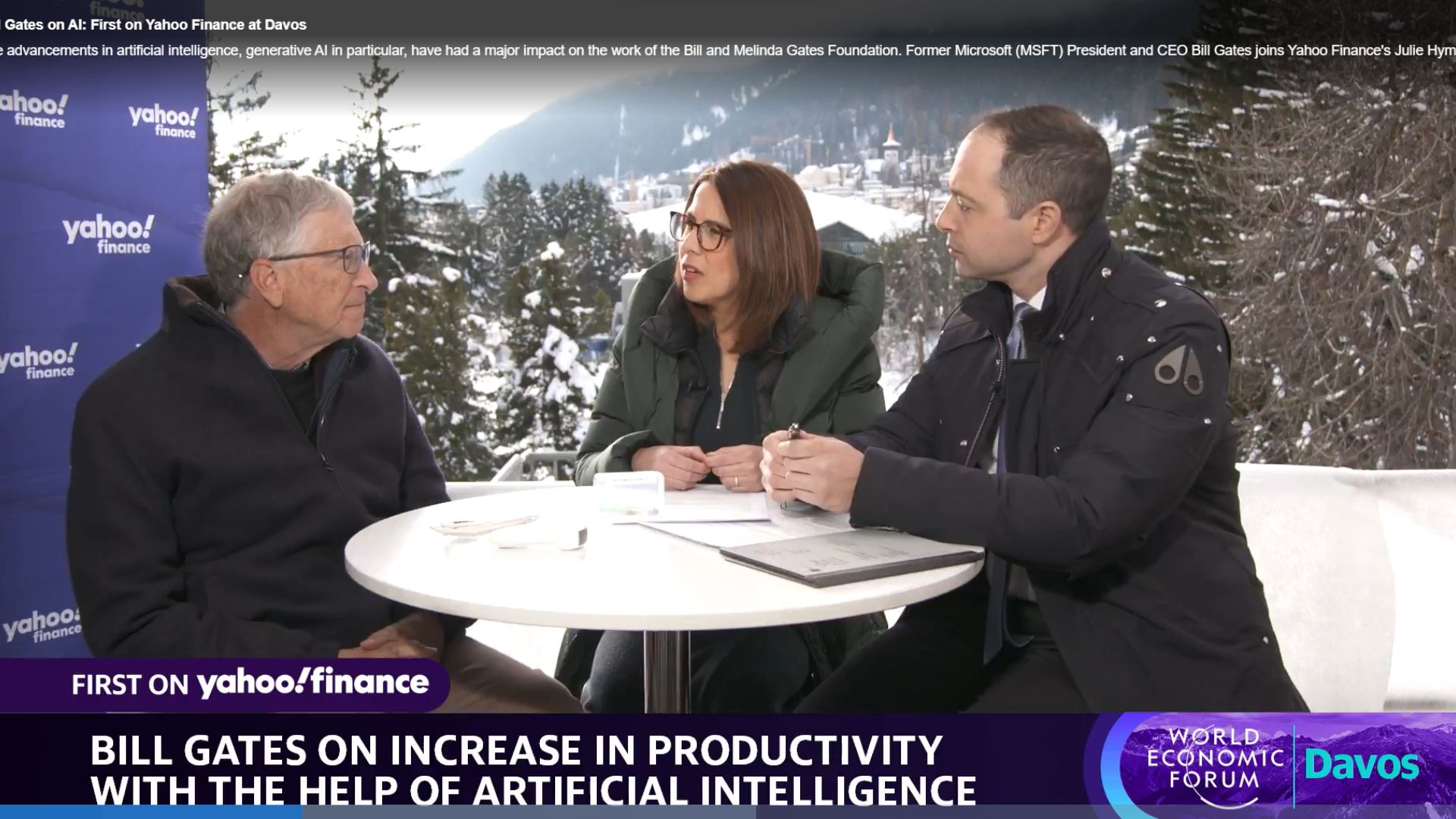 Bill Gates on AI: First on Yahoo Finance at Davos